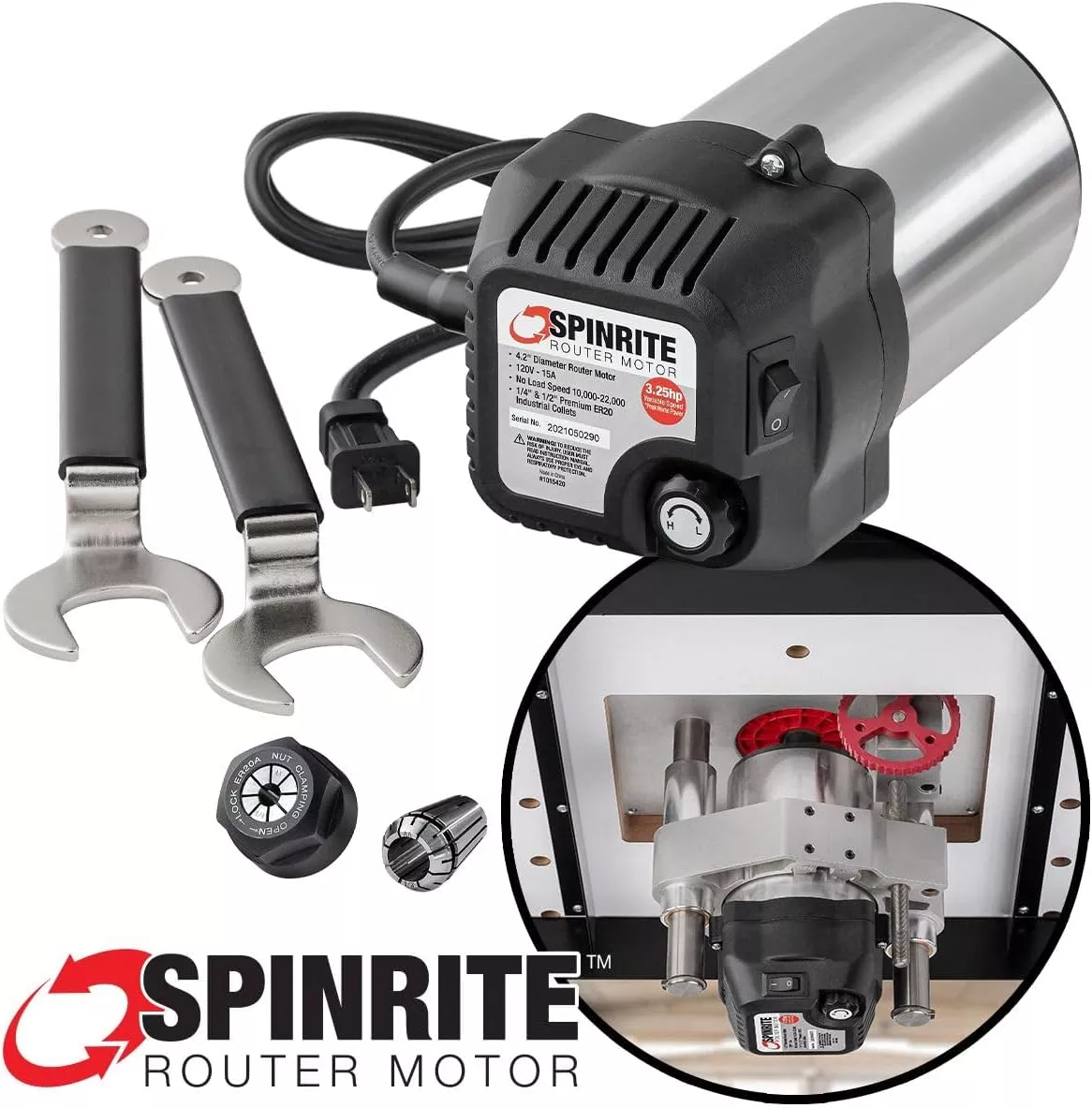 Woodpeckers SpinRite 3.25HP Soft Start Router Motor