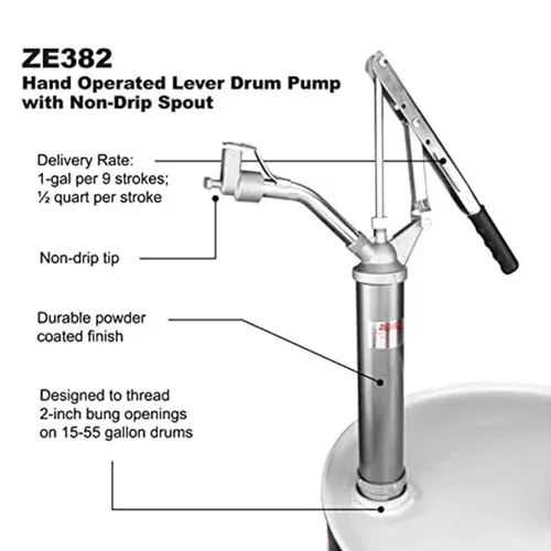 Zeeline 382 Variable Stroke Oil Lever Pump,9 1/2 to 15 oz per Stroke
